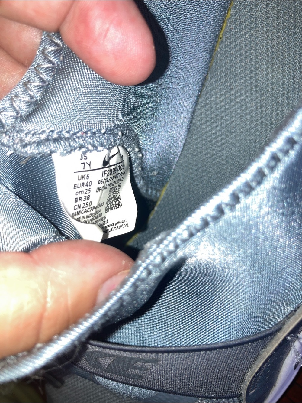 Nike Kids Slip-On Sneakers in Light Blue Gray - Picture 4 of 7